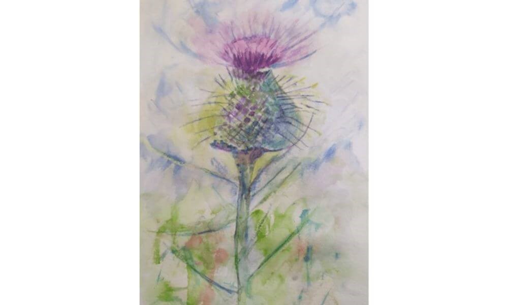 Watercolour painting of flower