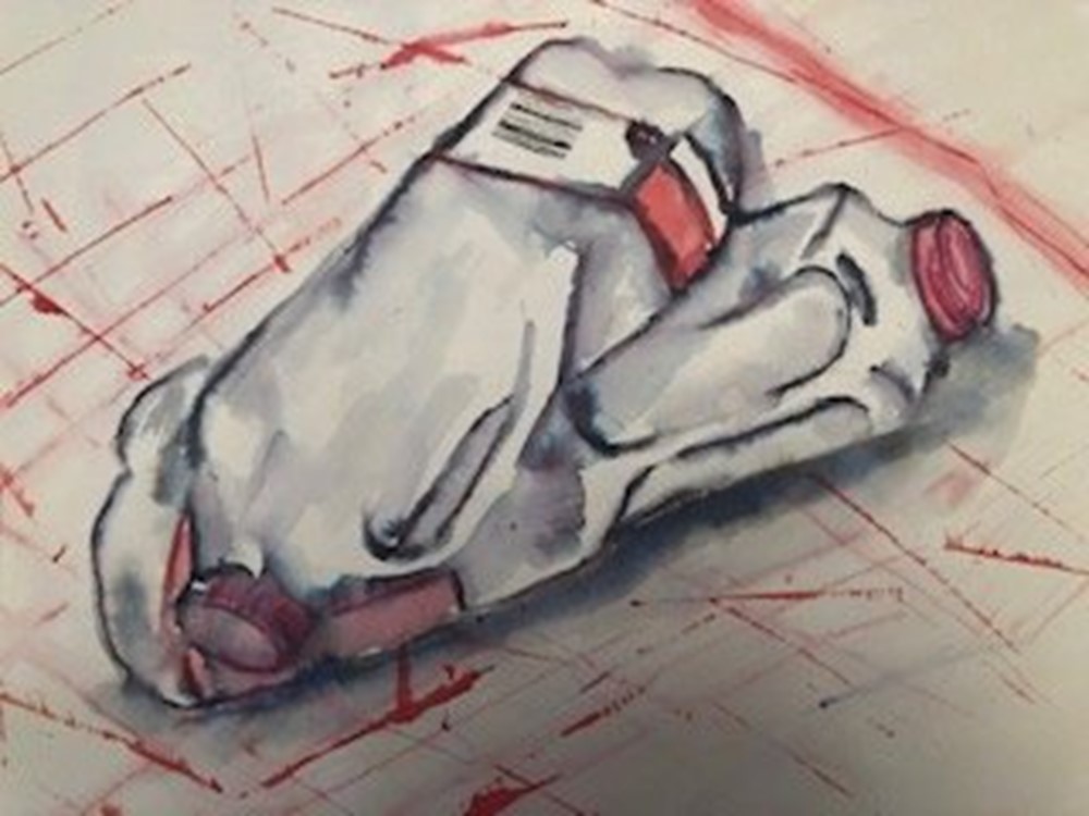Painting of milk bottles