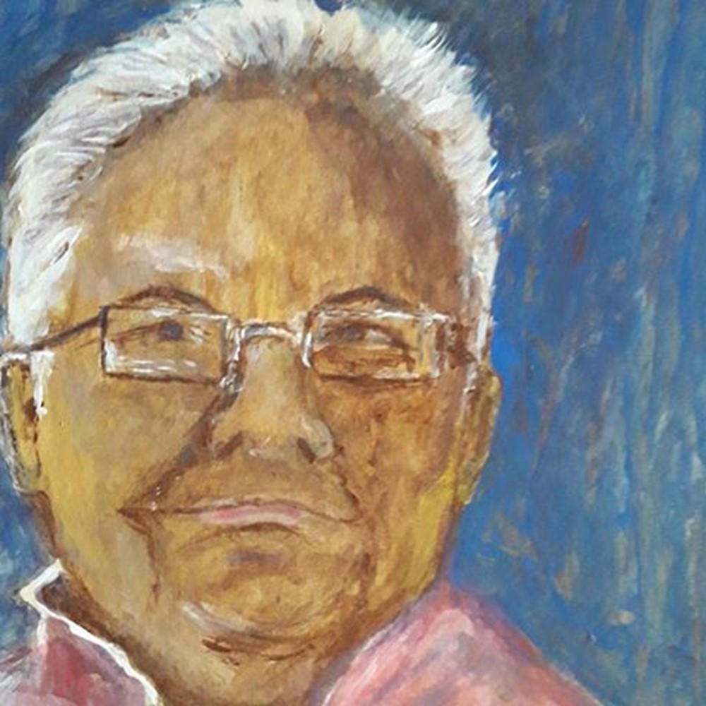 Learner painting of a senior man
