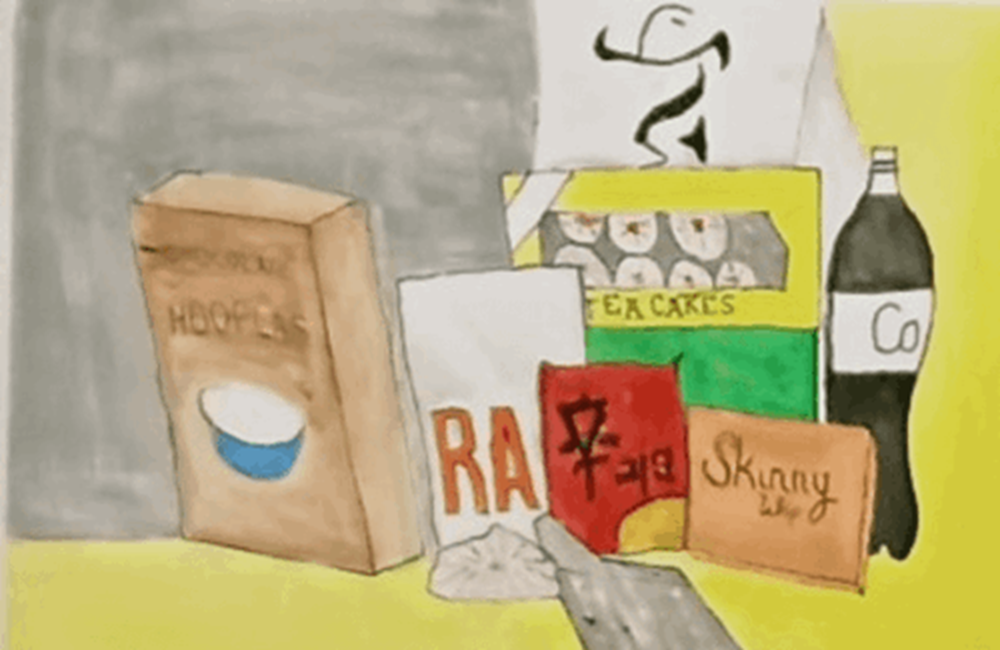 Drawing of food shopping