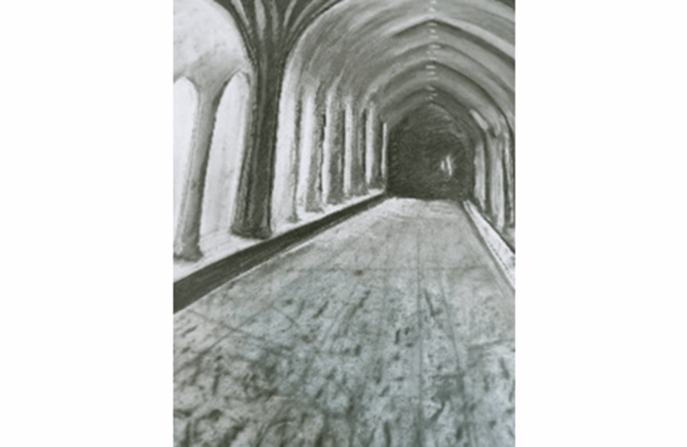 Drawing of building arch