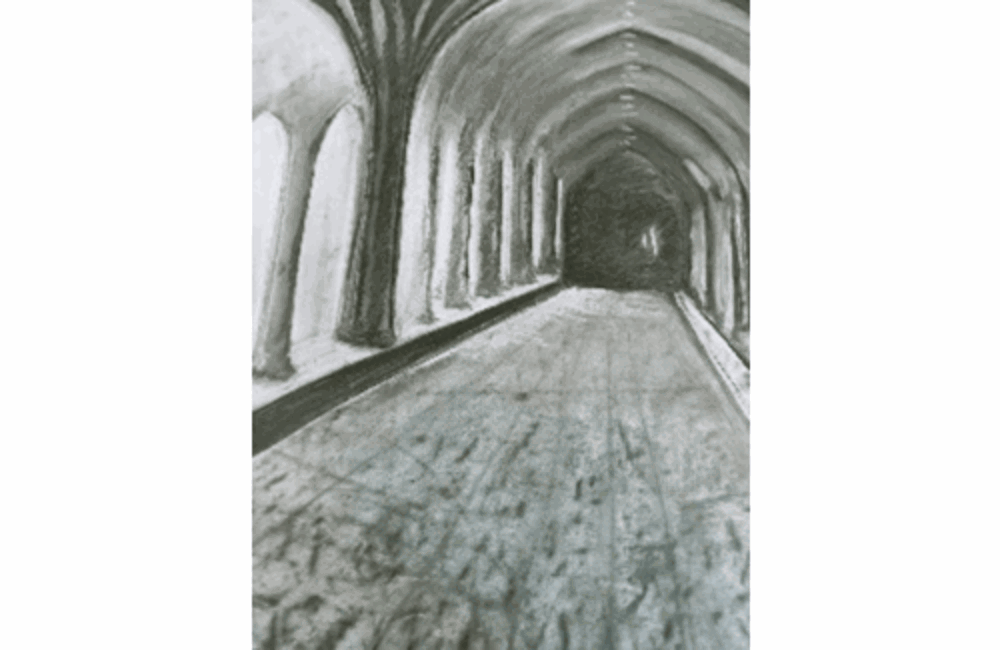 Drawing of building arch