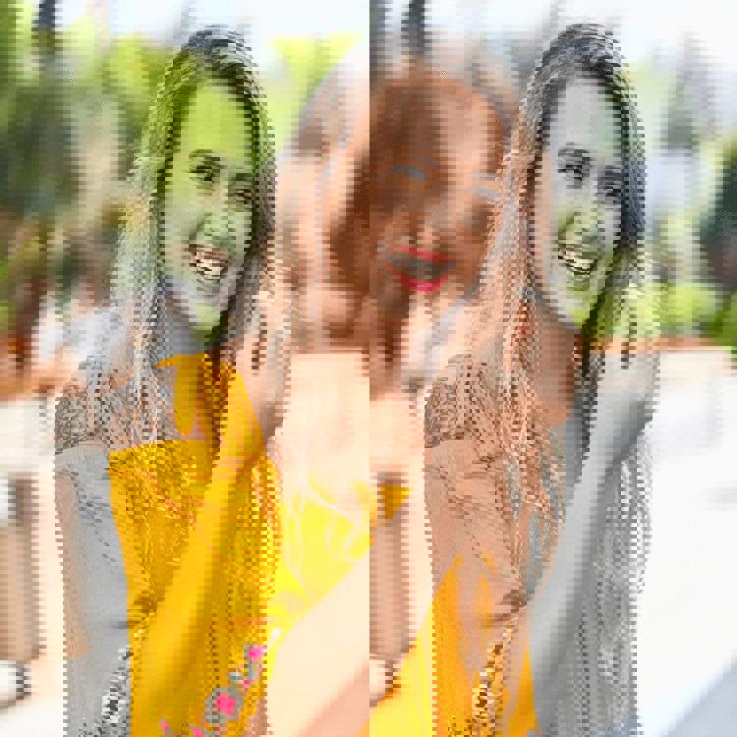 Lady using hand gestures