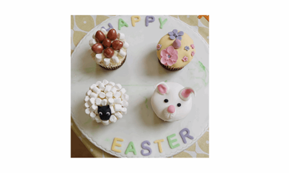 Sheep and rabbit Easter cupcakes