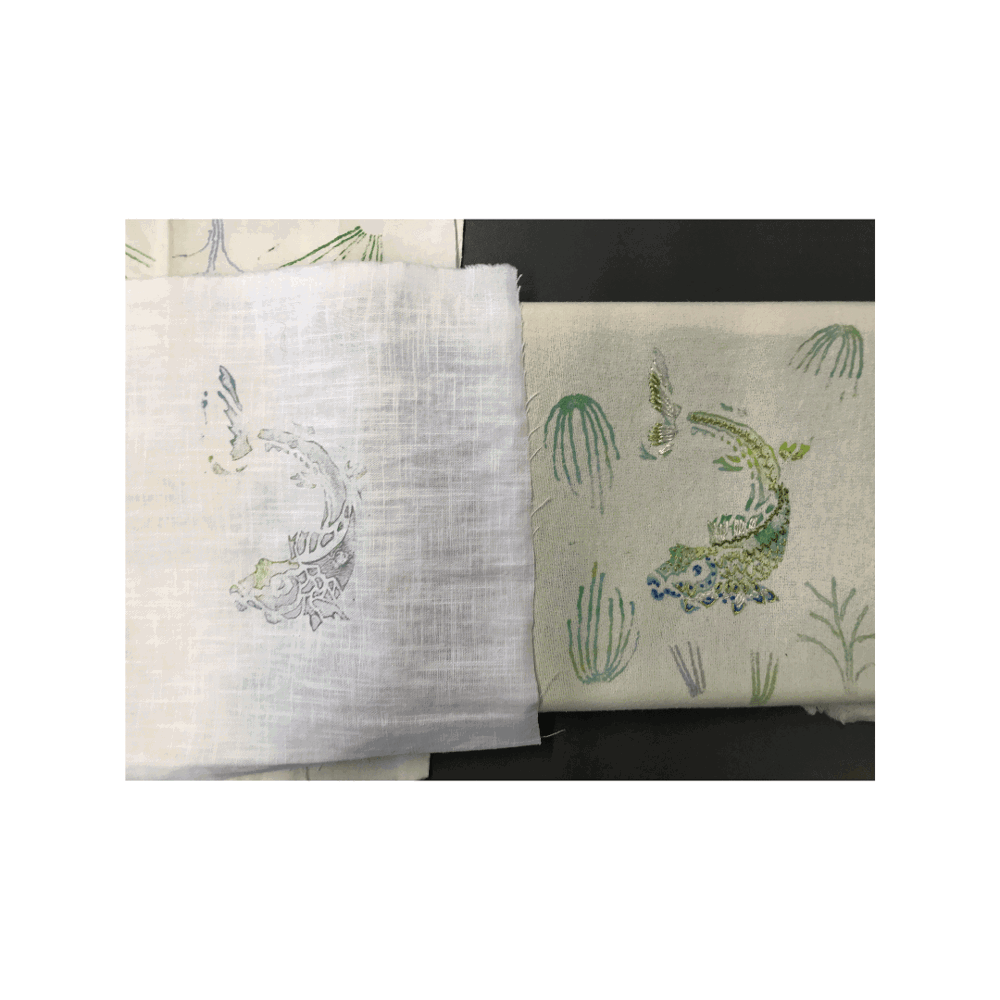 Lizard embroidery 