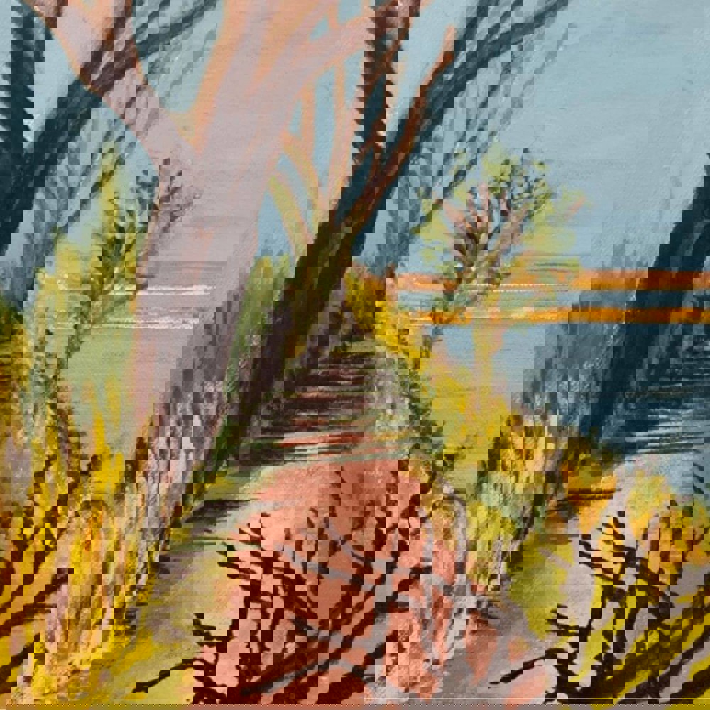 Learner watercolour painting of a landscape