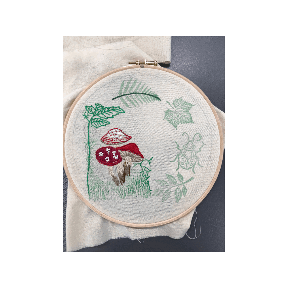 Embroidered mushrooms