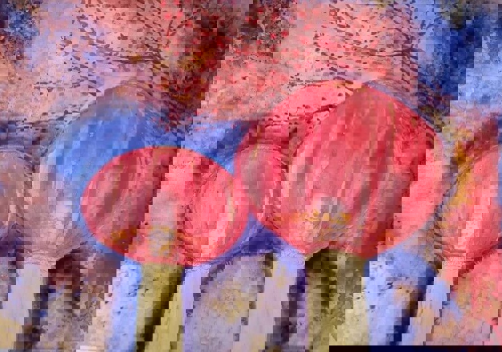 Watercolour painting of Chinese lanterns