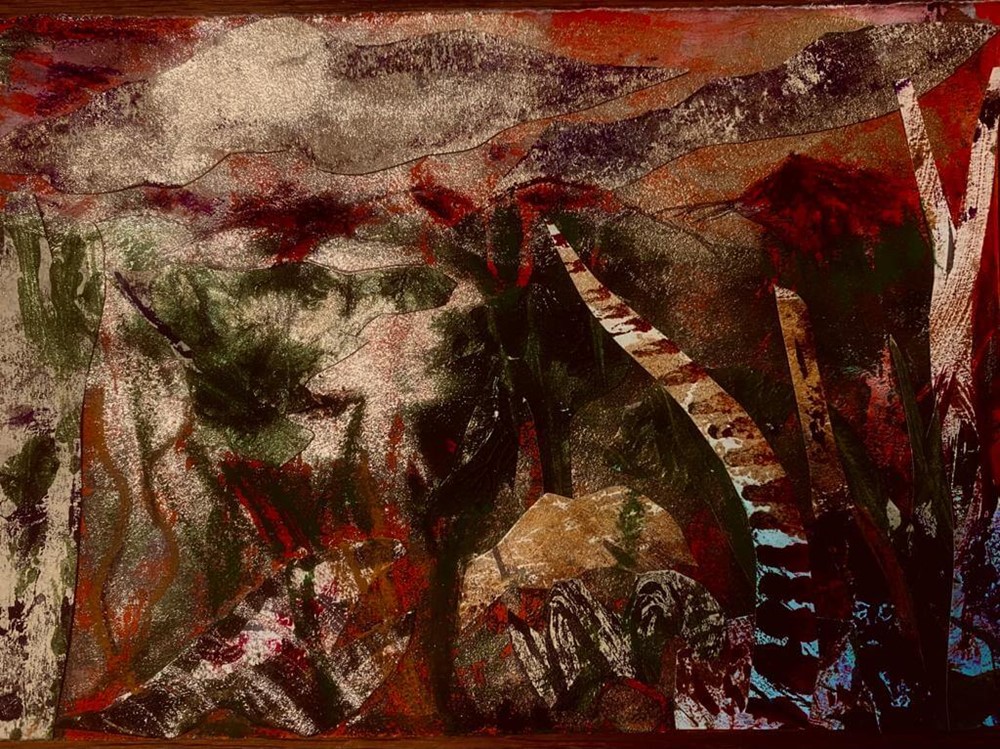 Abstract red painting