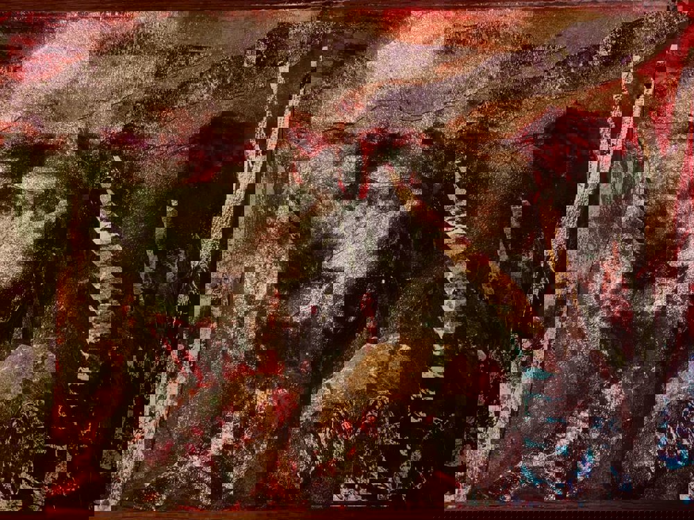 Abstract red painting