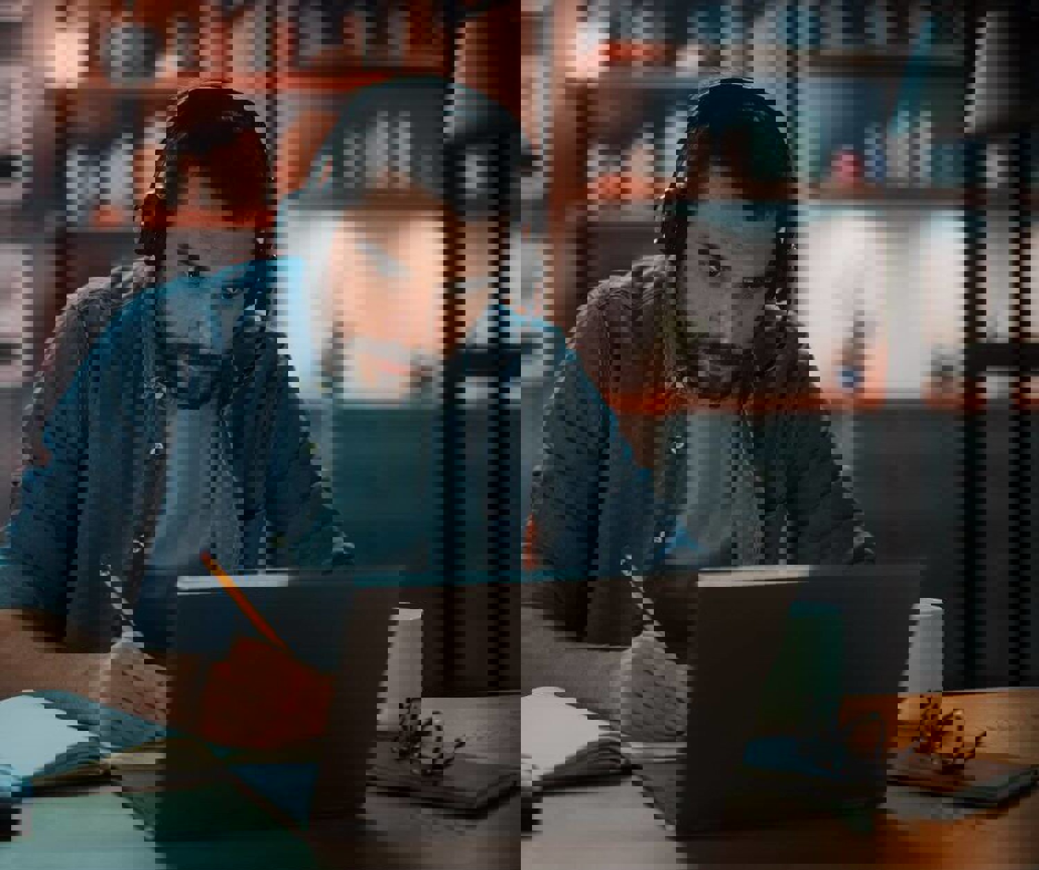 Man working at a laptop