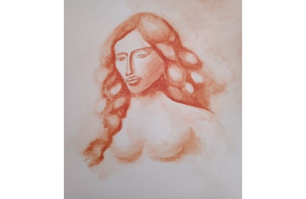 Watercolour painting of woman