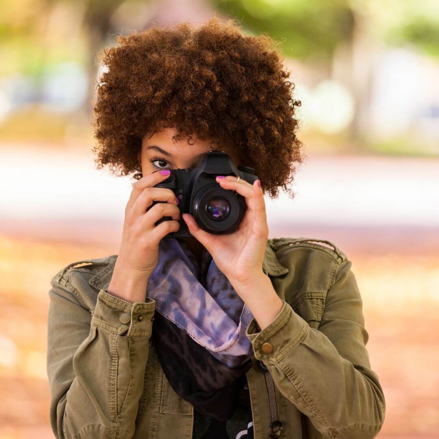 Woman using a camera