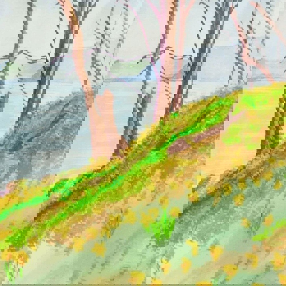 Learner watercolour painting of a landscape