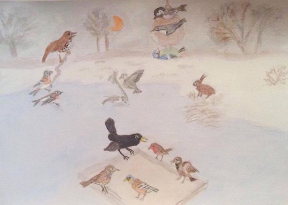 Learner painting of birds