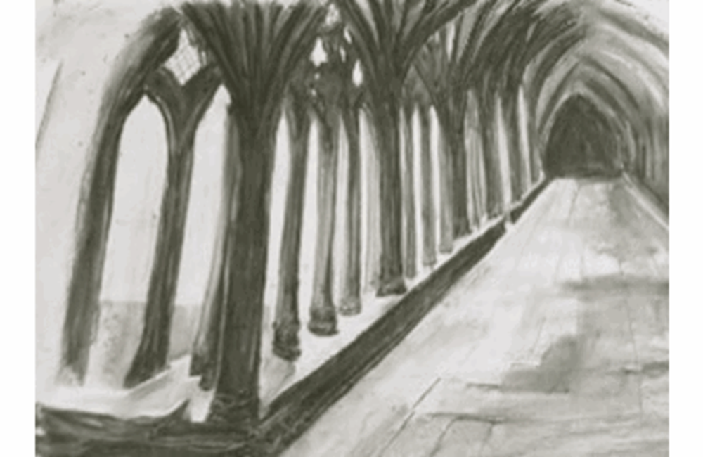 Drawing of building arch