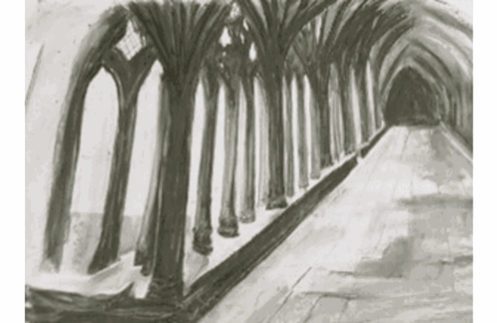 Drawing of building arch