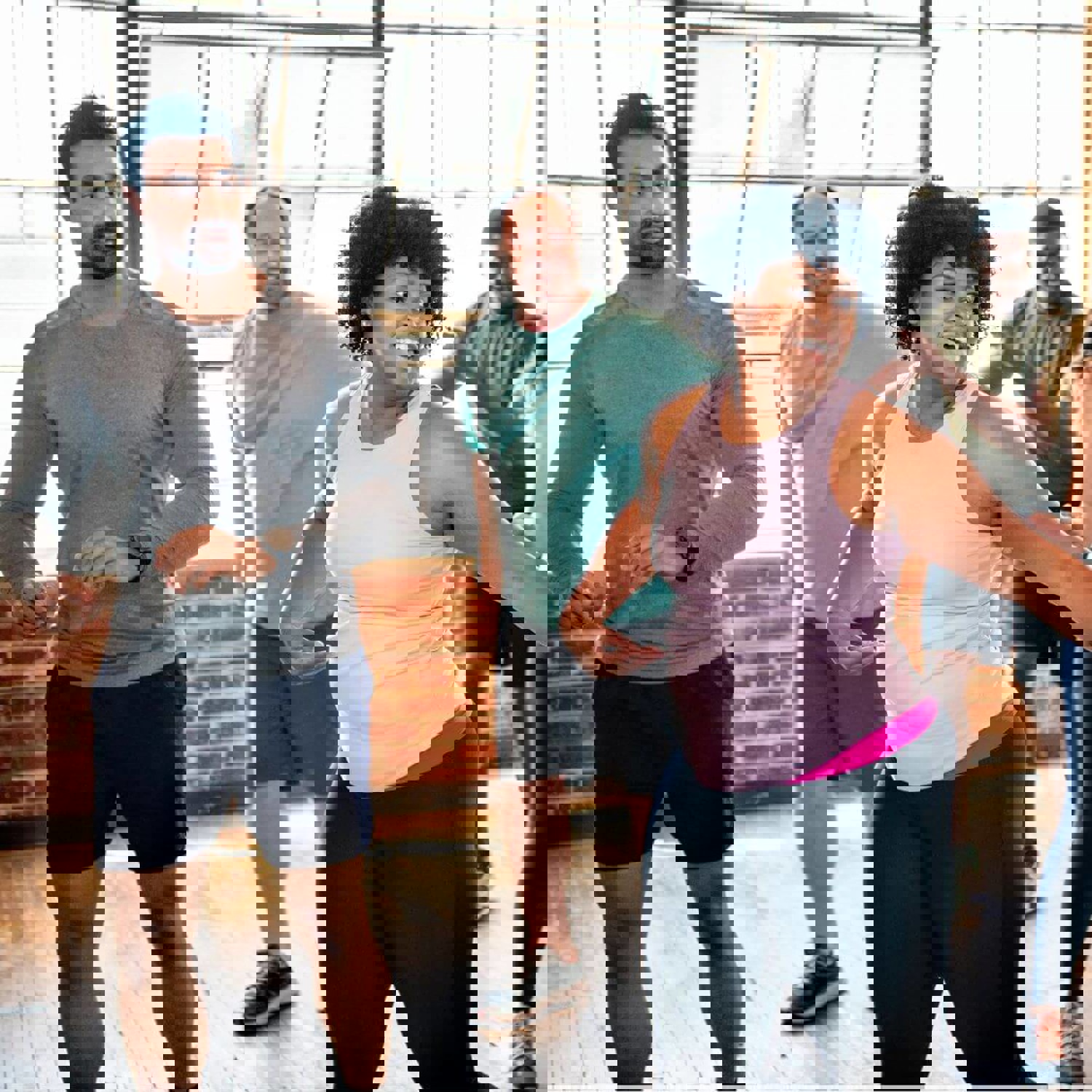 Group of people exercising together