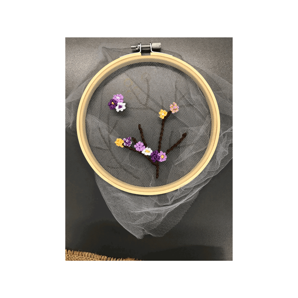 Embroidery of flowers