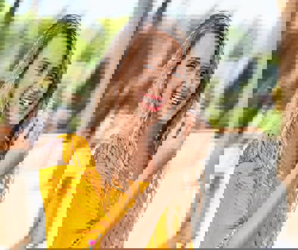 Woman speaking and smiling