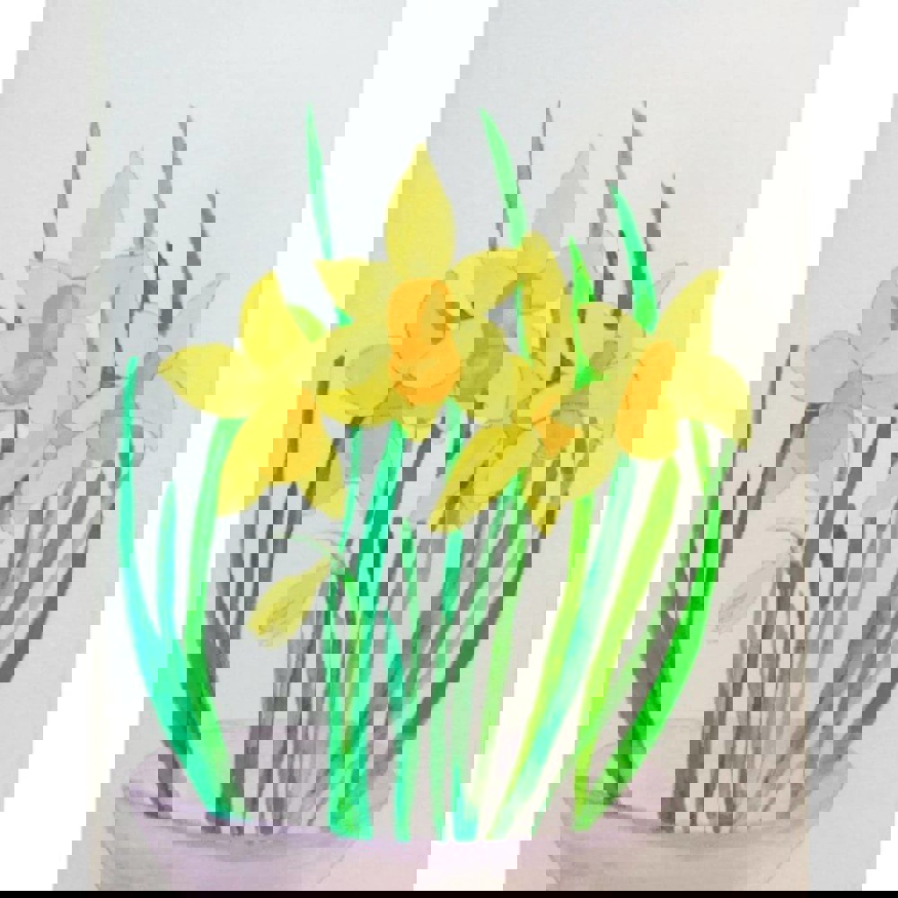 Learner watercolour painting of daffodils