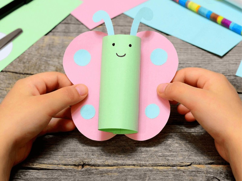 Butterfly craft made with toilet roll holder
