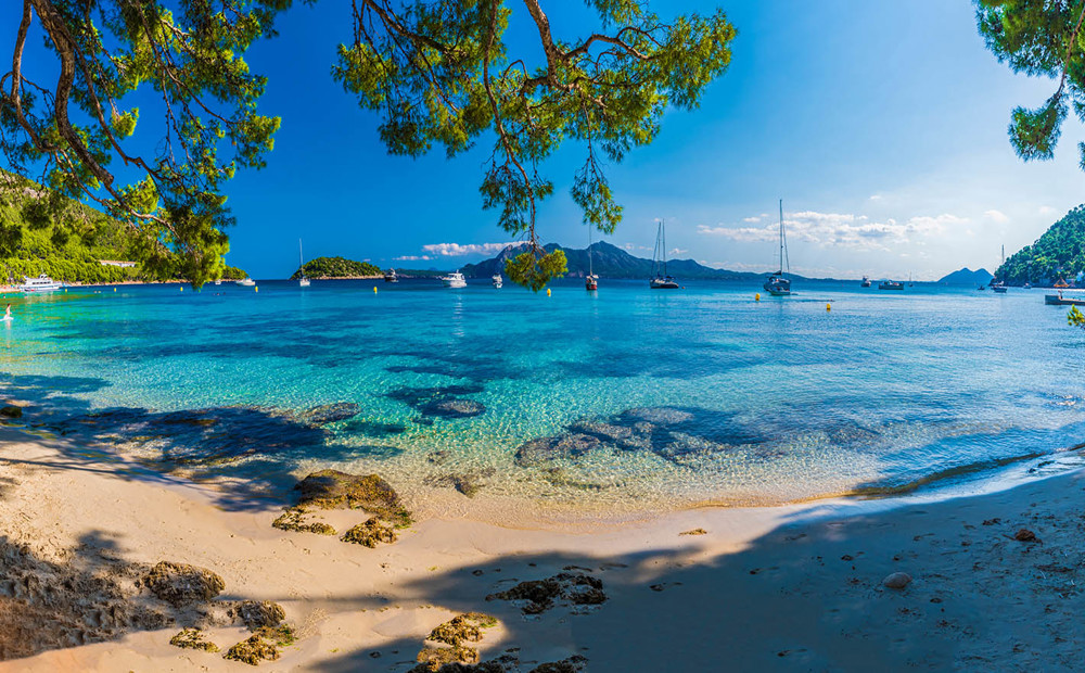 Small beach in Spain in summer