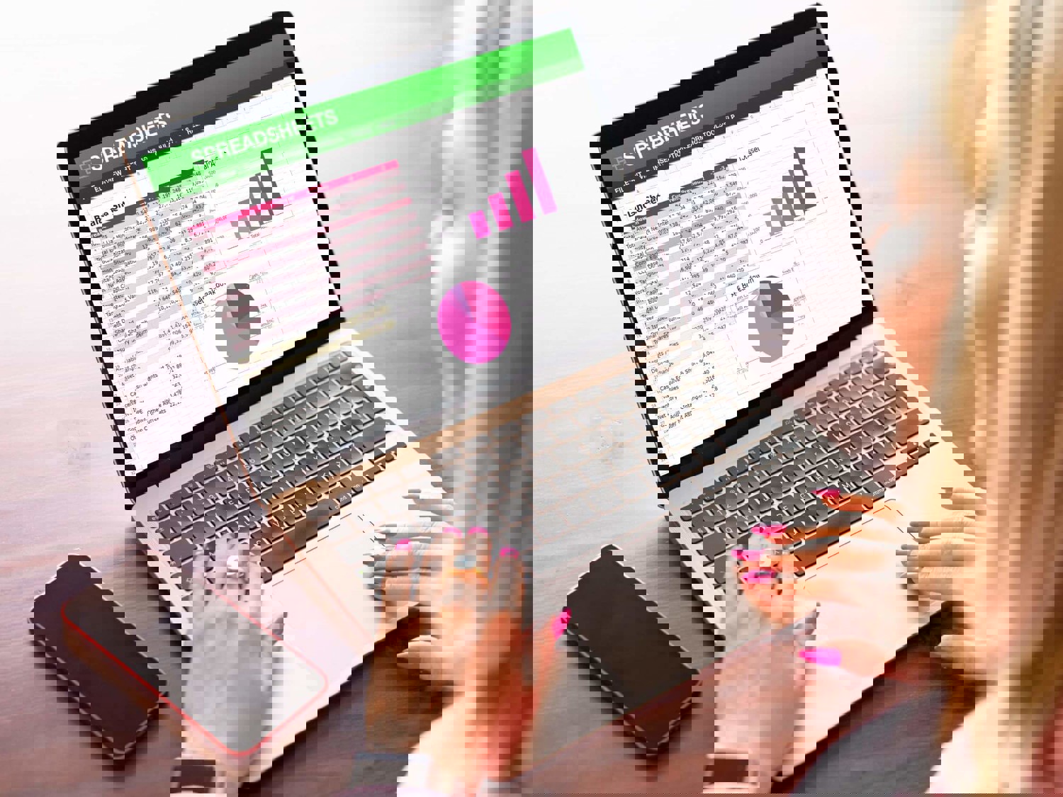 Woman working on a laptop