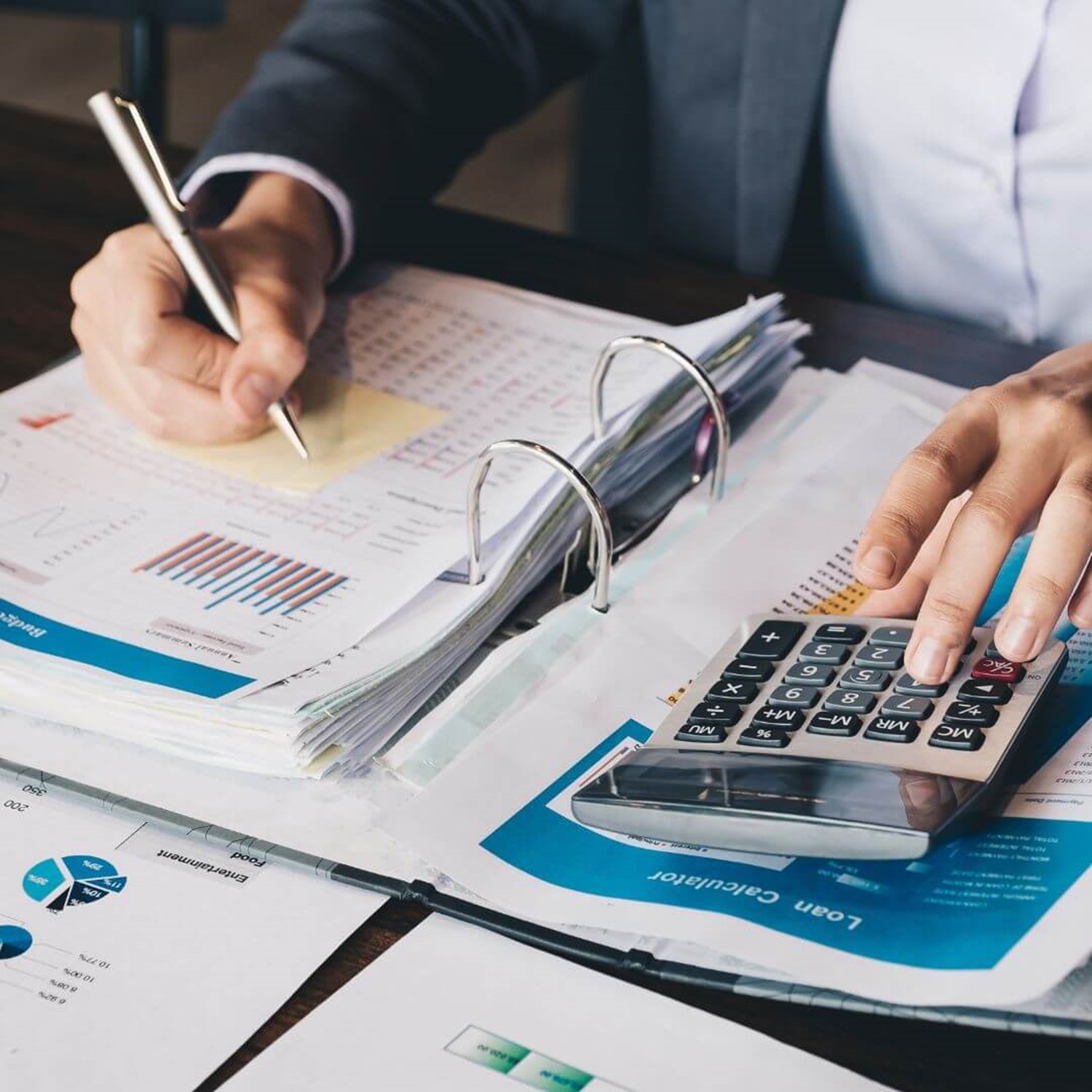 Person using a calculator