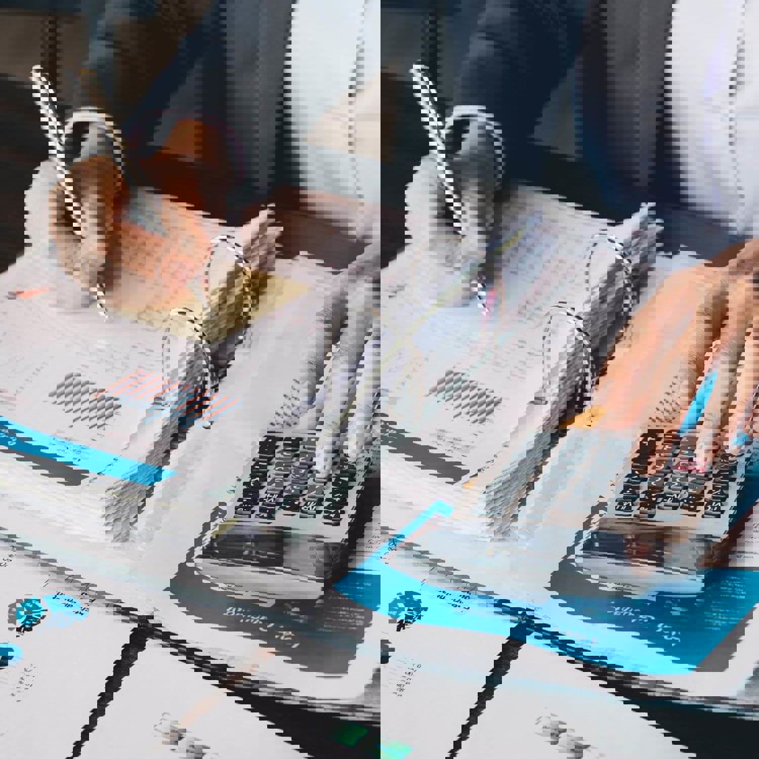 Person using a calculator