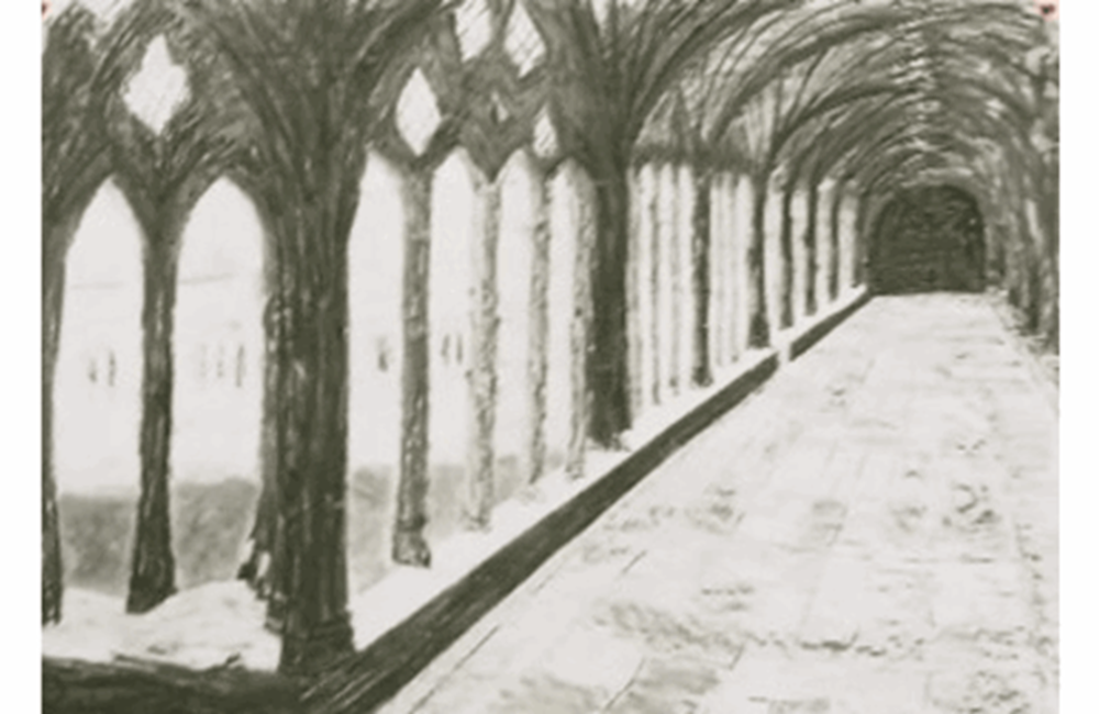Drawing of building arch