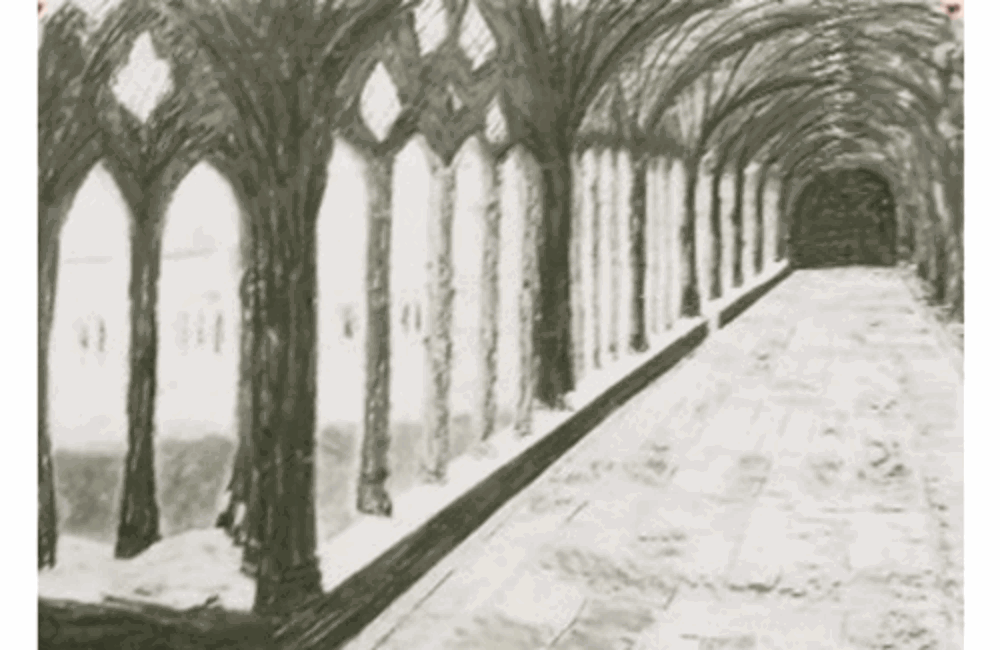 Drawing of building arch