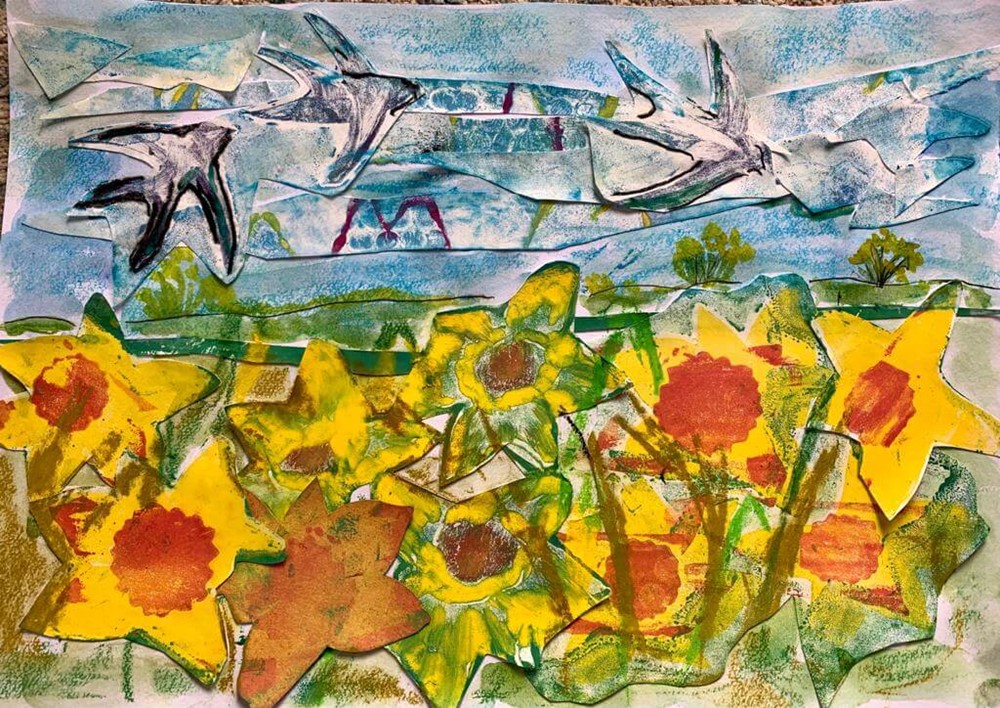 Painting of sunflowers