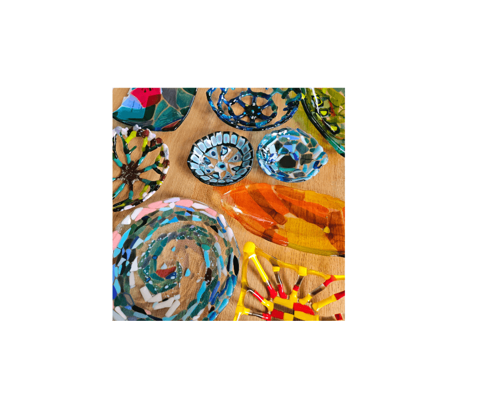 Colourful glass bowls