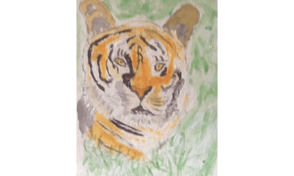 Watercolour painting of tiger