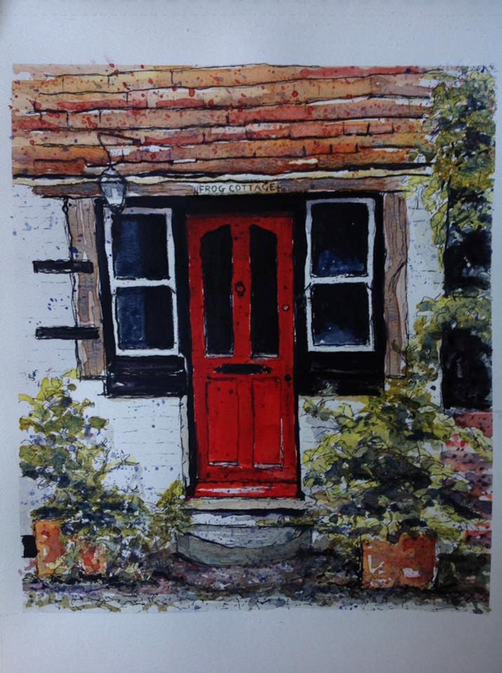 Learner sketch depicting a country cottage