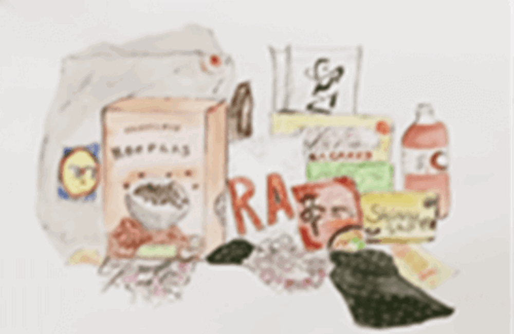 Drawing of food shopping