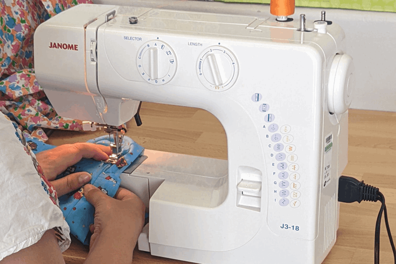 Sewing on a machine