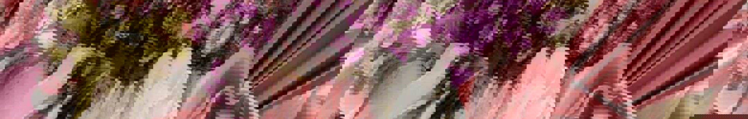 Flowers around candle