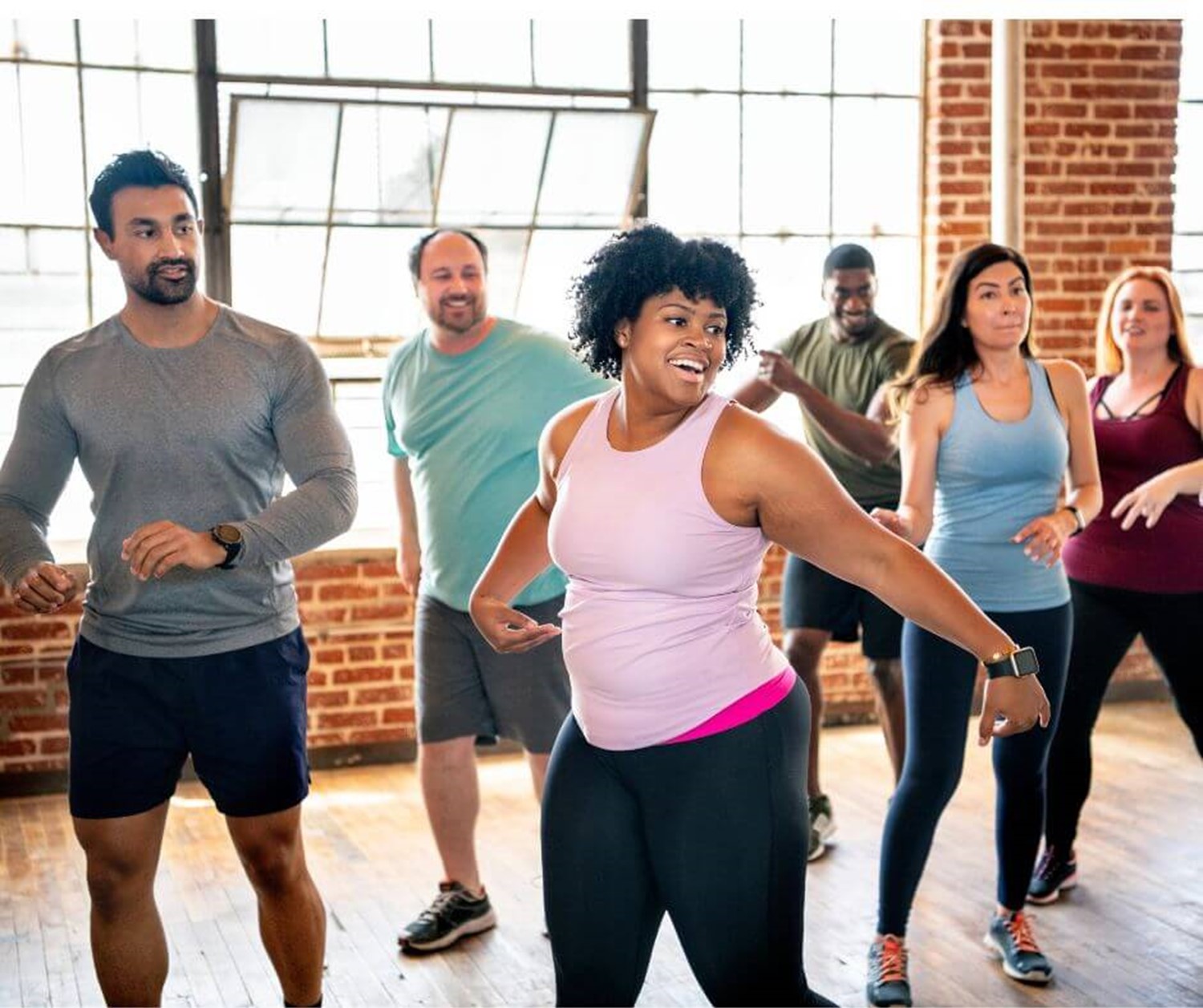 Group of people exercising together