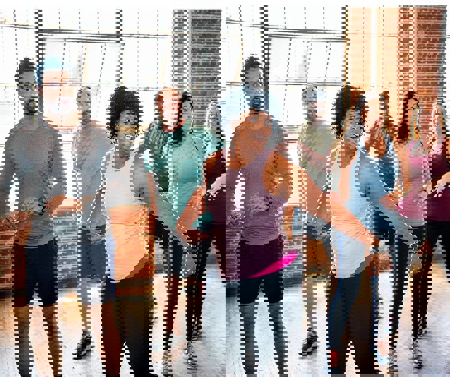 Group of people exercising together