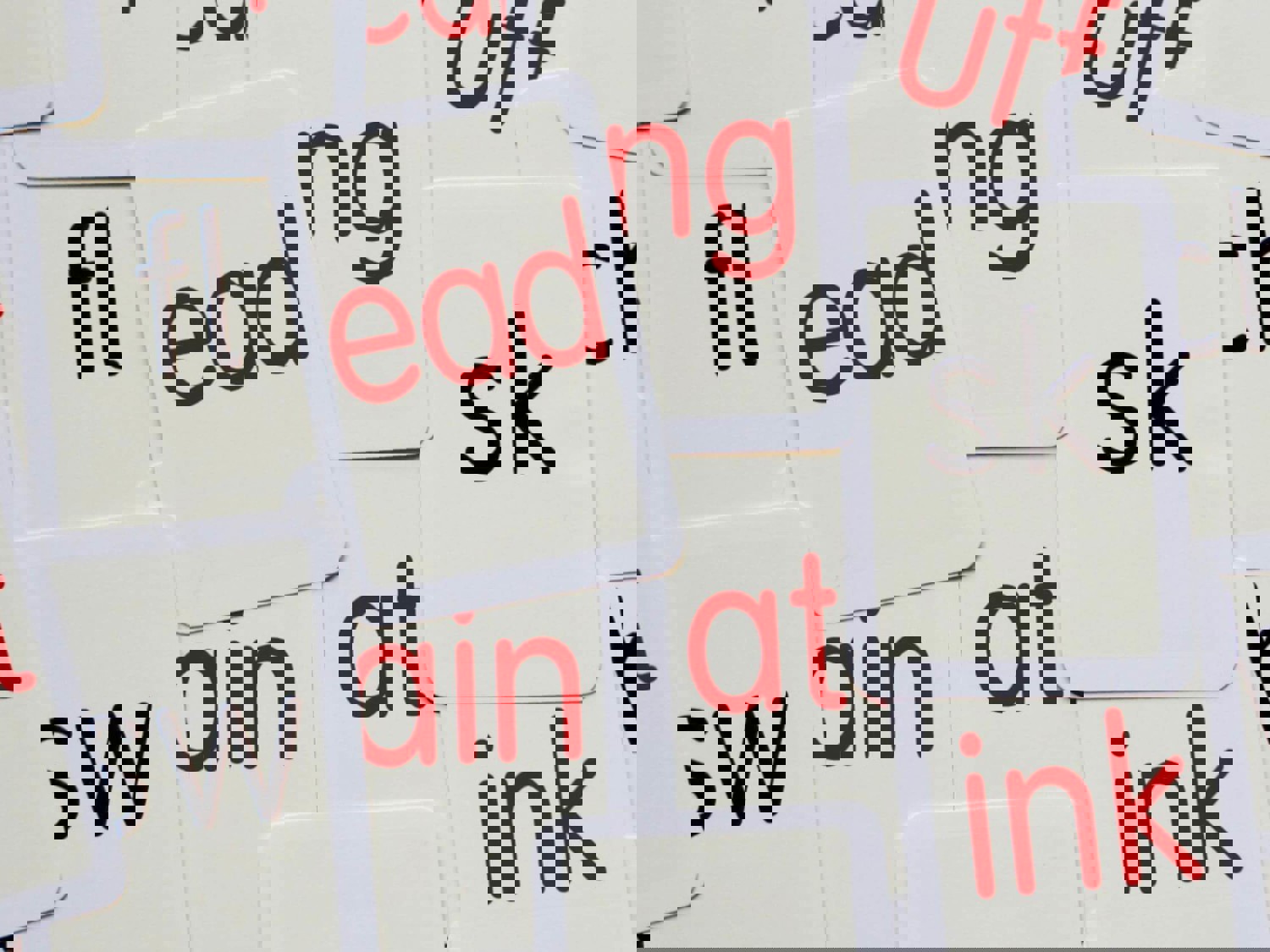 Cards with phonics on