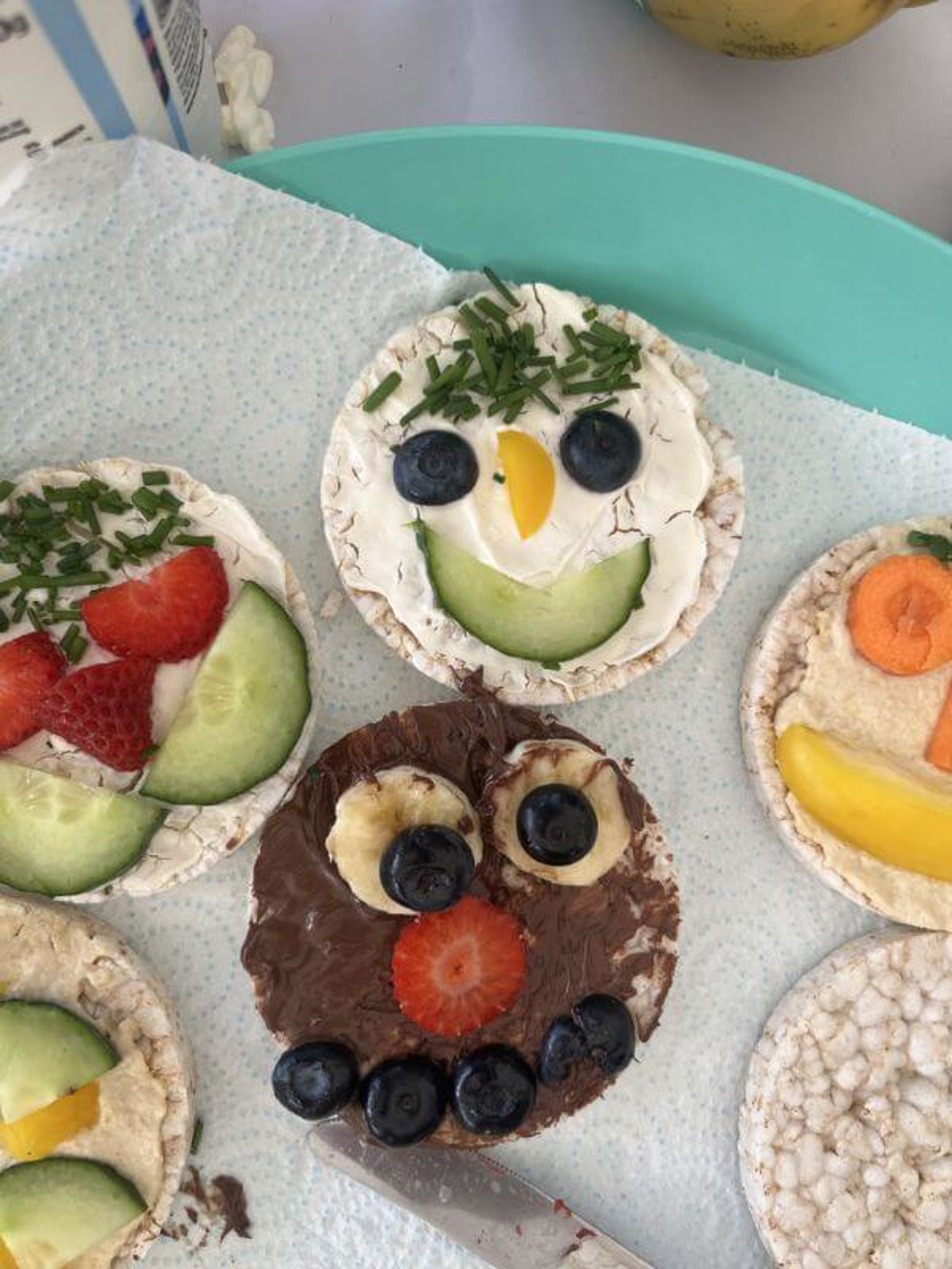 Rice cake toppings made by our learners