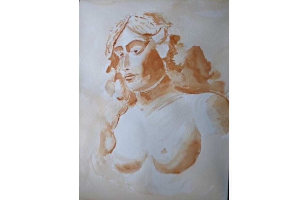 Watercolour painting of woman