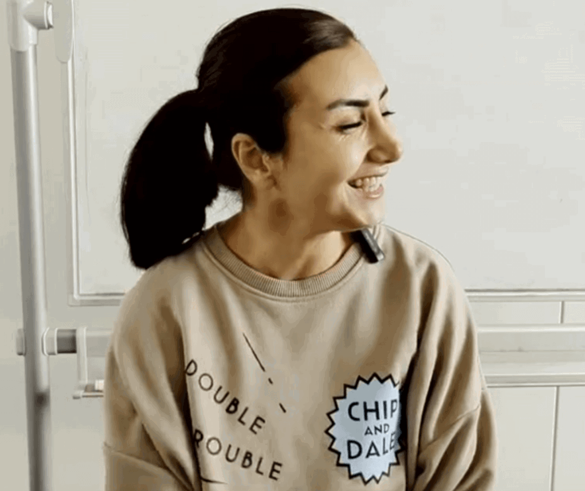 Woman smiling