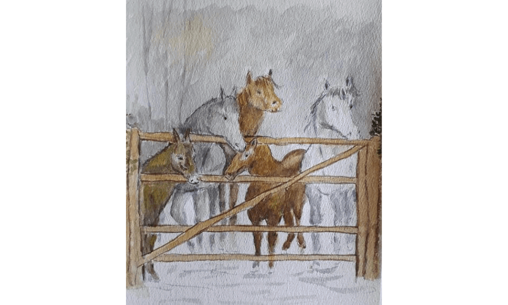 Drawing of horses