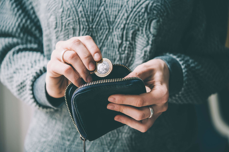 Woman handling money