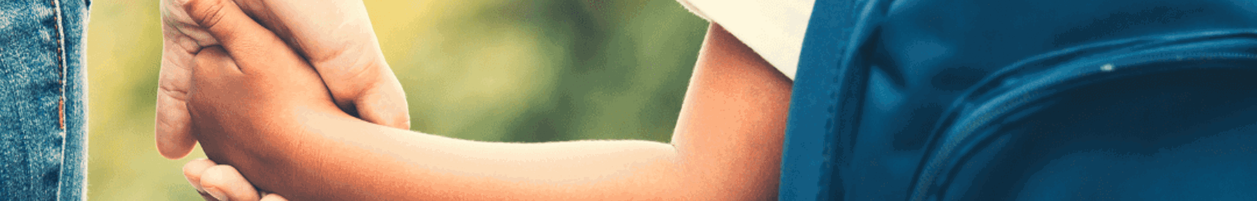 Girl holding adults hand