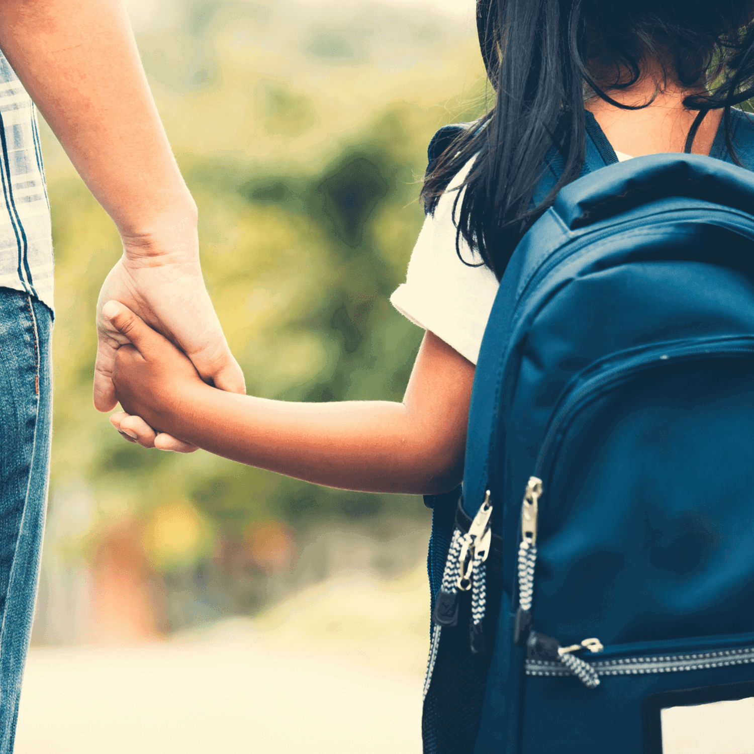 Girl holding adults hand