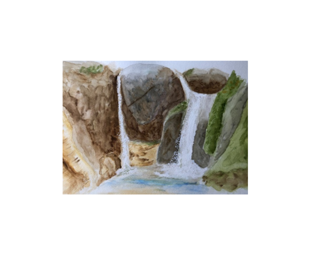 Painting of waterfall